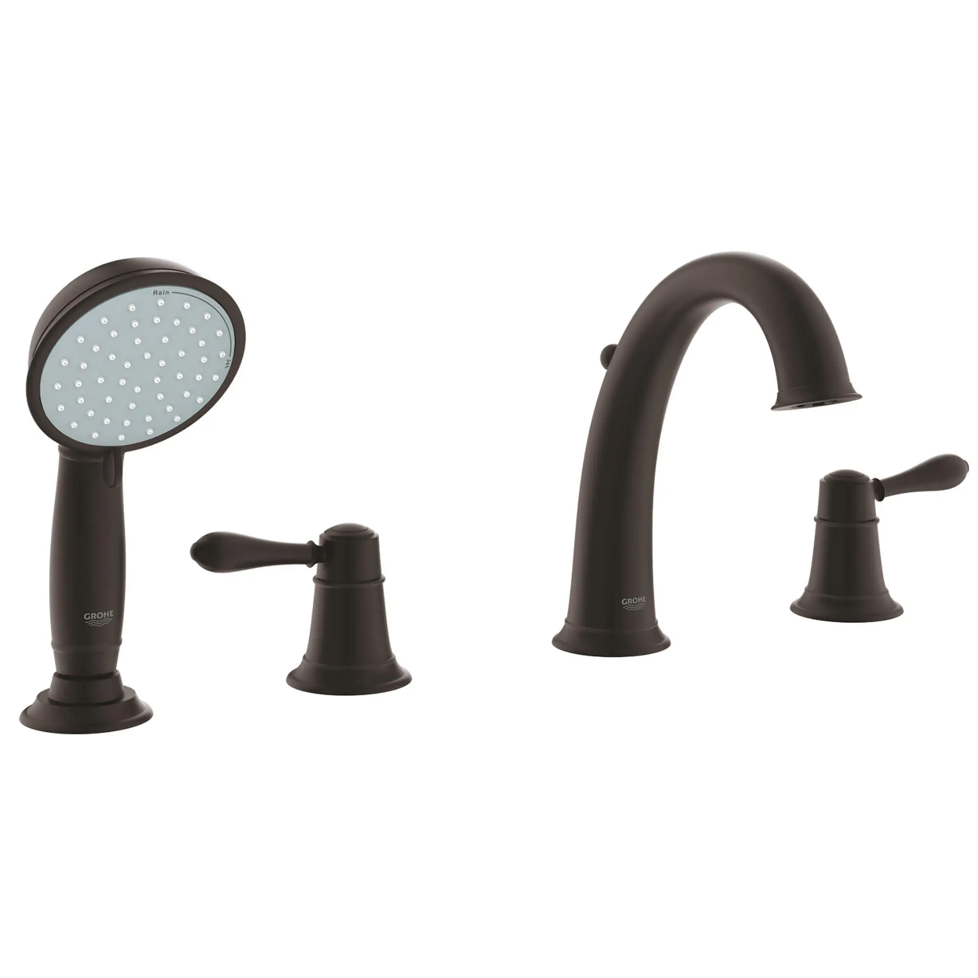 4-Hole 2-Handle Deck Mount Roman Tub Faucet with 7.6 L/min (2.0 gpm) Hand Shower